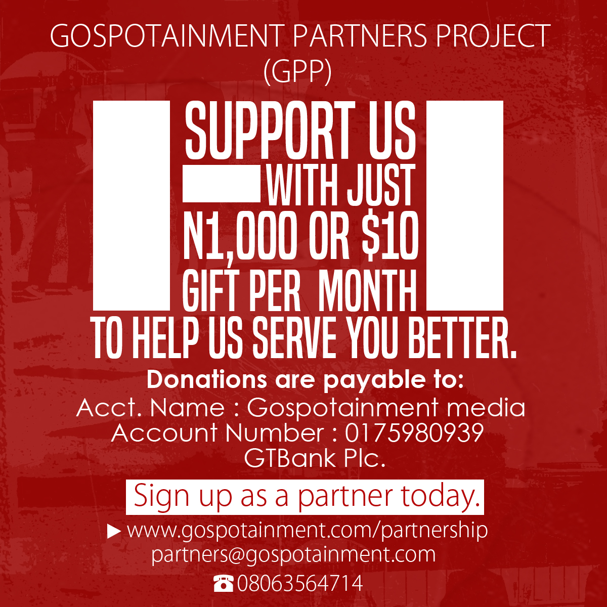 Gospotainment Partners Project 1