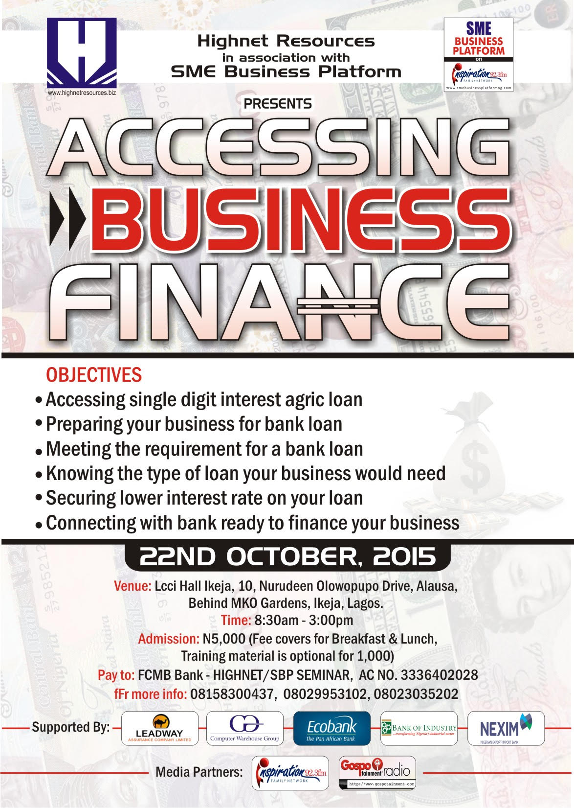 Event : Accessing Business Finance seminar 1