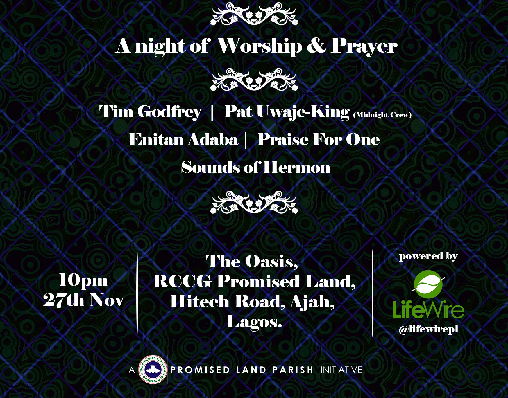 join Tim Godfrey, Pat Uwaje King and more at RCCG Promised Land, Ajah, Nov. 27th. 1