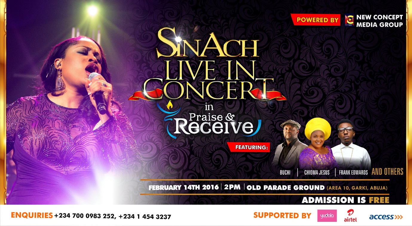 Sinach Live in Concert on Valentine’s Day featuring Frank Edwards, Buchi and Chioma Jesus. 1