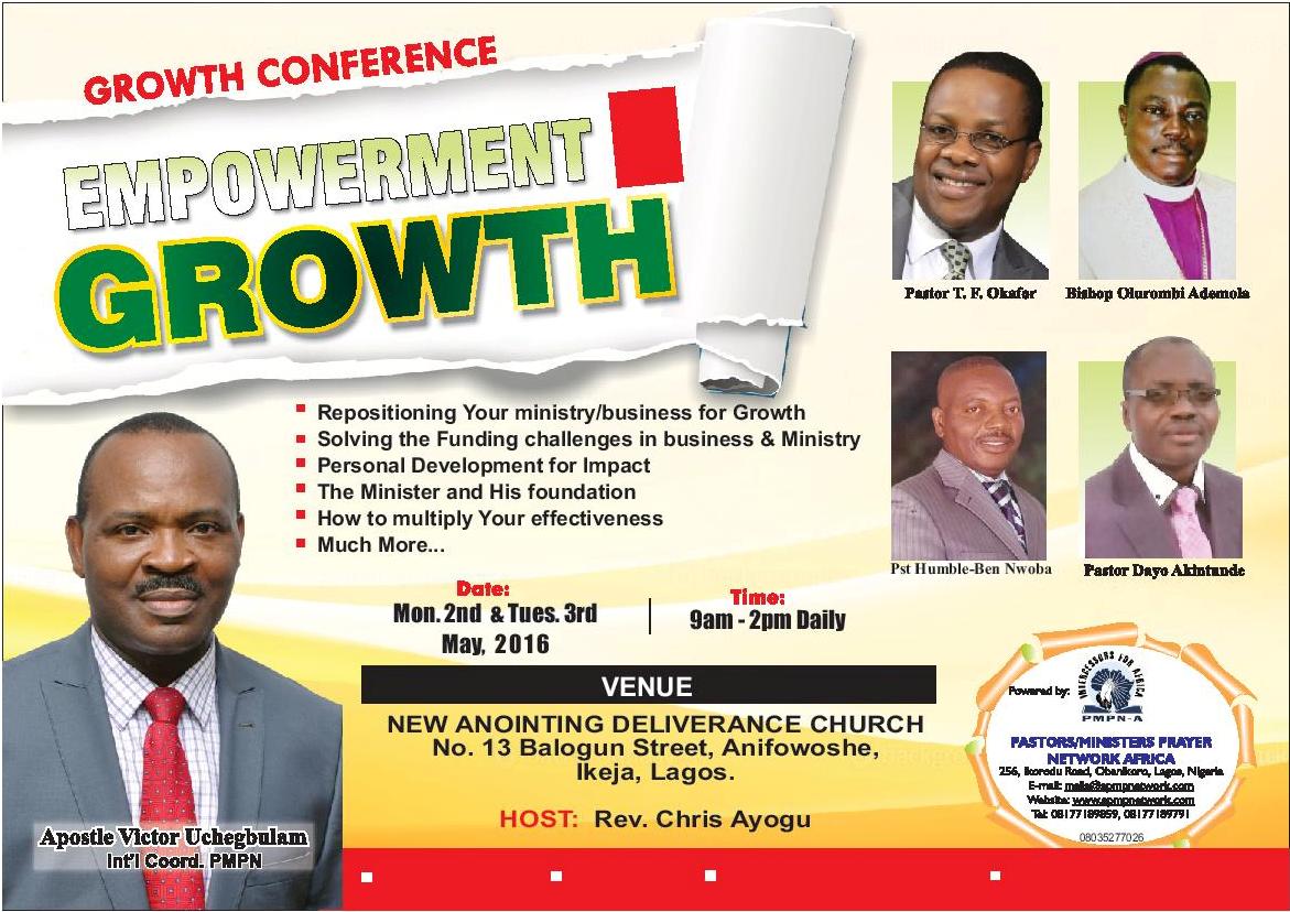 Pastors/Ministers Prayer Network Africa Presents Growth Conference 1