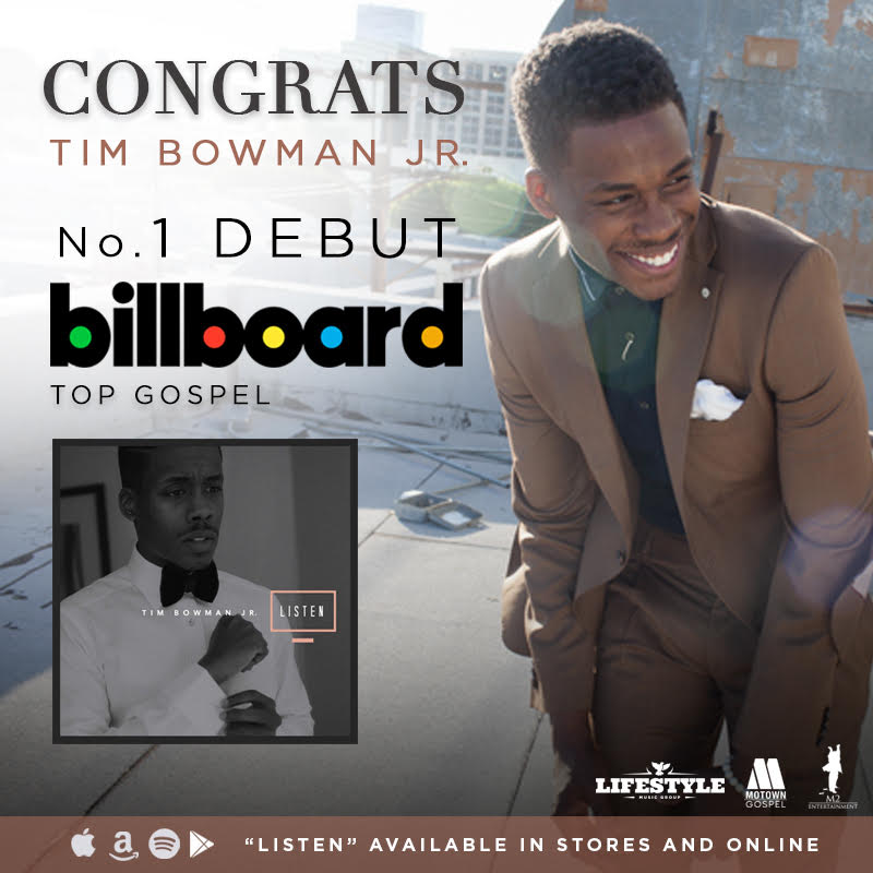 Tim Bowman JR Debut At No1 On Billboard Top Gospel Album 1