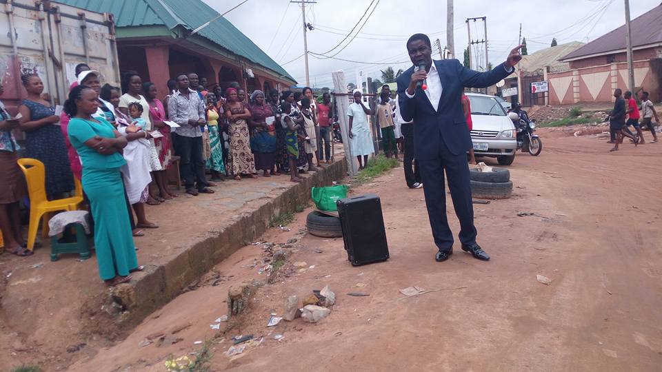 Bishop David Abioye on the Streets of Abuja Evangelizing. 1