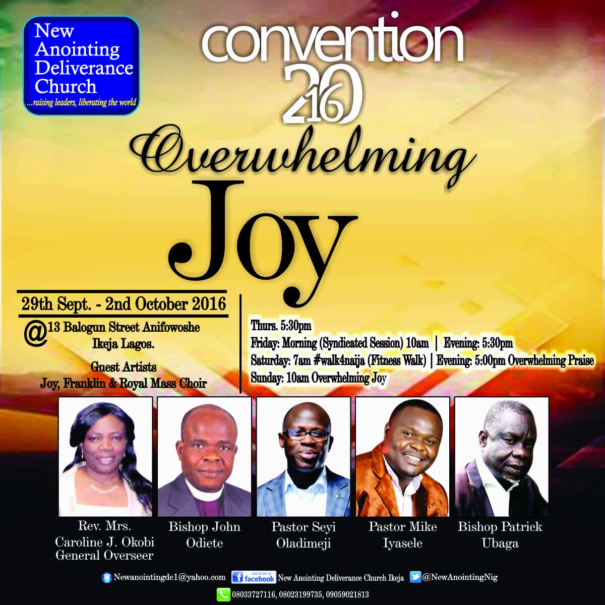 New Anointing Deliverance Church Starts Convention "Overflowing Joy" | 29th Sept 2016.[@NewAnointingNig] 1