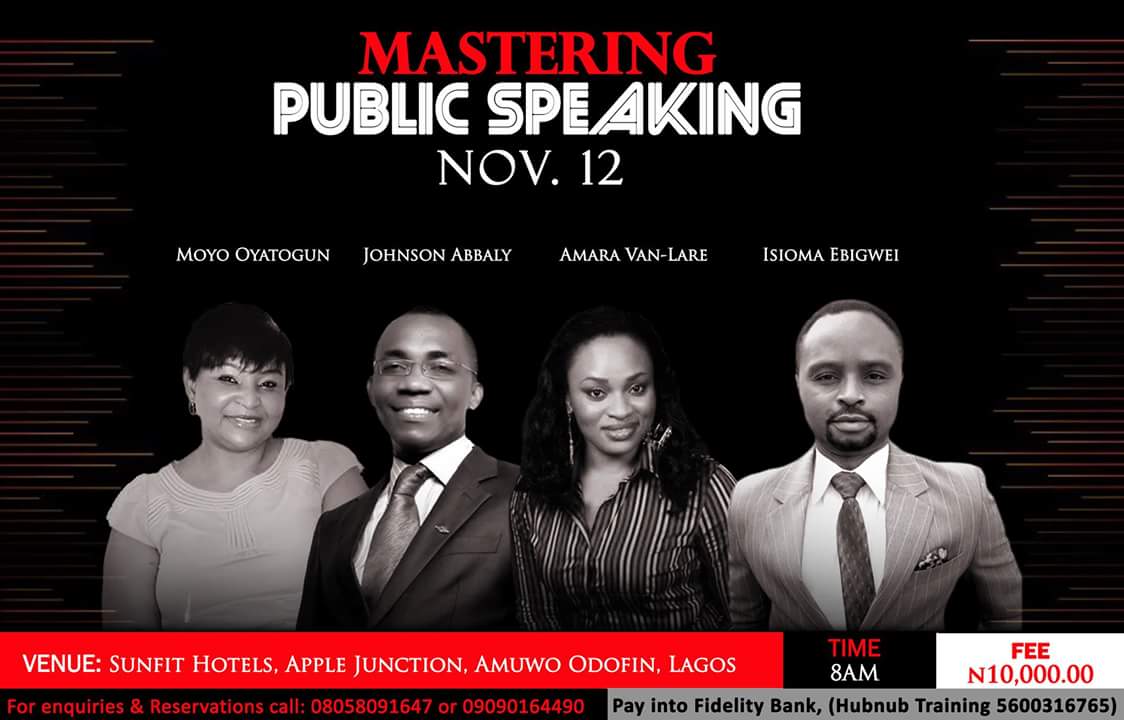 Event: Mastering Public Speaking Nov12. Register now!!! 1