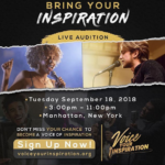 Bring Your Inspiration - Voice Your Inspiration - Live Auditions