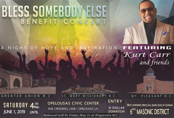 Kurt Carr-Bless Somebody Else Benefit Concert-06012019 Louisiana