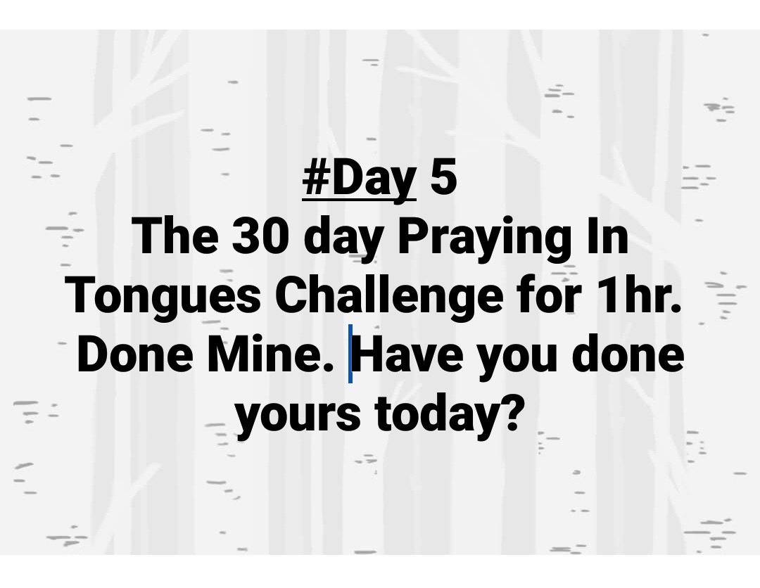 The 30 day praying in tongues challenge for 1hr 1