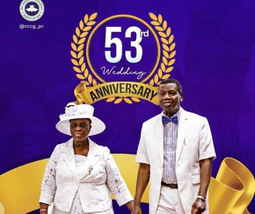 THE ADEBOYES CELEBRATE 53RD WEDDING ANNIVERSARY